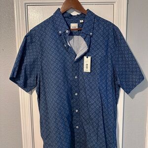 Stylish Blue Patterned Casual Shirt